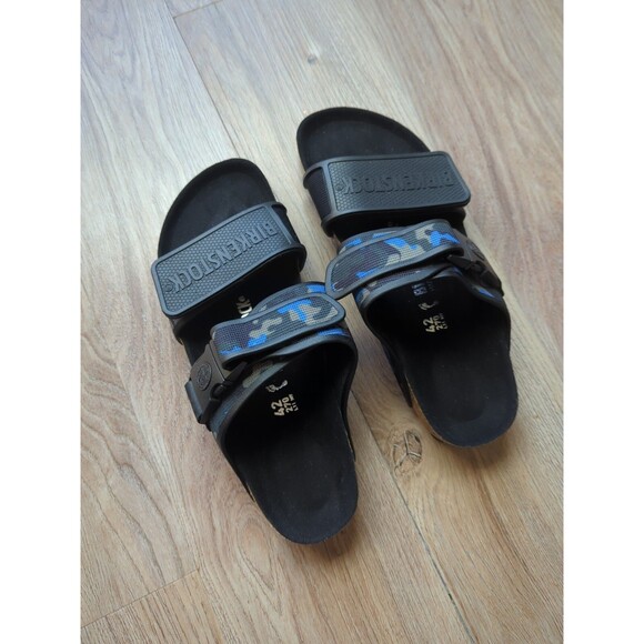 Birkenstock Rotterdam Sport Sole Blue Camo Sandals EU 42 Mens 9-9.5 Rare - Picture 6 of 14